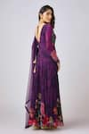 Shop Basanti - Kapde Aur Koffee Purple Georgette Cut Work, Gota Patti V-neck Flora Print And Mirror Anarkali Set at Aza Fashions Shop_Basanti - Kapde Aur Koffee_Purple Georgette Cut Work, Gota Patti V-neck Flora Print And Mirror Anarkali Set _at_Aza_Fashions