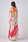 Shop Basanti - Kapde Aur Koffee Multi Color Crepe, Georgette Beads Floral Print Cape And Draped Skirt Set at Aza Fashions Shop_Basanti - Kapde Aur Koffee_Multi Color Crepe, Georgette Beads Floral Print Cape And Draped Skirt Set_at_Aza_Fashions