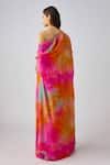 Shop_Basanti - Kapde Aur Koffee_Multi Color Crepe Sequins, Embroidery Sweetheart Neck Tie Dye Cape And Sharara Set _at_Aza_Fashions