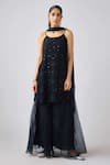Buy Basanti - Kapde Aur Koffee Black Organza Sequins Round Neck Embroidered Kurta Sharara Set at Aza Fashions Buy_Basanti - Kapde Aur Koffee_Black Organza Sequins Round Neck Embroidered Kurta Sharara Set_at_Aza_Fashions
