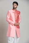 Buy Arihant Rai Sinha Peach Silk, Jacquard, Pashmina Embroidery Geometric Woven Sherwani Set Online at Aza Fashions Buy_Arihant Rai Sinha_Peach Silk, Jacquard, Pashmina Embroidery Geometric Woven Sherwani Set _Online_at_Aza_Fashions
