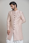 Shop Arihant Rai Sinha White Jacquard Embroidery Checkered Woven Sherwani Set Online at Aza Fashions Shop_Arihant Rai Sinha_White Jacquard Embroidery Checkered Woven Sherwani Set _Online_at_Aza_Fashions