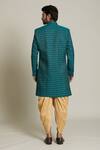 Shop_Arihant Rai Sinha_Gold Sherwani Jacquard Woven Hexagon Set _at_Aza_Fashions
