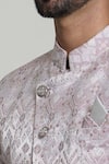 Buy_Arihant Rai Sinha_White Silk, Jacquard Chevron Woven Sherwani Set _Online_at_Aza_Fashions
