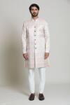 Arihant Rai Sinha White Acrylic, Jacquard Chevron Woven Sherwani Set Online at Aza Fashions Arihant Rai Sinha_White Acrylic, Jacquard Chevron Woven Sherwani Set_Online_at_Aza_Fashions