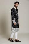 Buy_Arihant Rai Sinha_White Acrylic, , Satin Embroidery, Black Thread And Sherwani Set _Online_at_Aza_Fashions