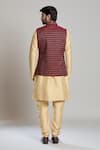Shop_Arihant Rai Sinha_Maroon Jacquard Geometric Floral Nehru Jacket _at_Aza_Fashions
