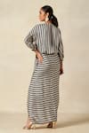 Shop_Gulabo By Abu Sandeep_Black Modal And White Checkerboard Blouson Top _at_Aza_Fashions