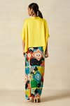 Shop_Gulabo by Abu Sandeep_Multi Color Modal Satin Print Mosaic Bloom Draped Skirt _at_Aza_Fashions