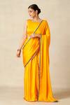 Buy Gulabo By Abu Sandeep Yellow Modal, Satin Mango Pre-draped Saree at Aza Fashions Buy_Gulabo By Abu Sandeep_Yellow Modal, Satin Mango Pre-draped Saree _at_Aza_Fashions