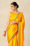 Gulabo By Abu Sandeep Yellow Modal, Satin Mango Pre-draped Saree Online at Aza Fashions Gulabo By Abu Sandeep_Yellow Modal, Satin Mango Pre-draped Saree _Online_at_Aza_Fashions