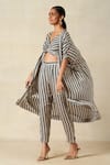 Buy_Gulabo By Abu Sandeep_Black Checkerboard Print Cape _at_Aza_Fashions