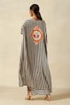 Shop_Gulabo By Abu Sandeep_Black Checkerboard Print Cape _at_Aza_Fashions