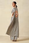 Gulabo By Abu Sandeep_Black Checkerboard Print Cape _Online_at_Aza_Fashions