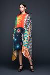 Gulabo By Abu Sandeep Multi Color Modal Round Neck Checkerboard Bloom Kaftan Online at Aza Fashions Gulabo By Abu Sandeep_Multi Color Modal Round Neck Checkerboard Bloom Kaftan _Online_at_Aza_Fashions