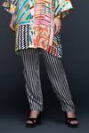 Gulabo By Abu Sandeep_Black Modal, Satin Checkerboard Print Pant _Online_at_Aza_Fashions