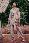 Buy Pankaj & Nidhi Multi Color Silk Floral Pattern High Waist Pant at Aza Fashions Buy_Pankaj & Nidhi_Multi Color Silk Floral Pattern High Waist Pant _at_Aza_Fashions