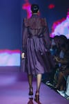 Shop_Pankaj & Nidhi_Purple Silk Organza Collared Deep Bordeaux Shirt _at_Aza_Fashions