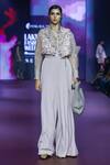 Buy_Pankaj & Nidhi_Pink Silk Organza Embellishment Sequins Cropped Dusky Rose Jumpsuit Set _Online_at_Aza_Fashions