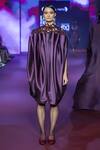 Buy_Pankaj & Nidhi_Purple Twill, Viscose Embroidery, Floral Embellished Midi Dress With Harness _Online_at_Aza_Fashions