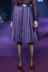 Shop Pankaj & Nidhi Purple Twill Deep Bordeaux Pleated Midi Skirt Online at Aza Fashions Shop_Pankaj & Nidhi_Purple Twill Deep Bordeaux Pleated Midi Skirt _Online_at_Aza_Fashions
