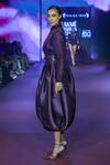Pankaj & Nidhi_Burgundy Silk Organza, Tulle, Twill Crystals, Embellished Shirt And Skirt Set _Online_at_Aza_Fashions