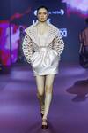 Buy_Pankaj & Nidhi_Ivory Tulle, Twill Beads Sweetheart Neck Glass Embellished Corset _at_Aza_Fashions