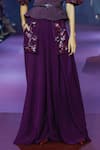 Buy Pankaj & Nidhi Purple Crepe Applique Rasin Embellished Trouser Online at Aza Fashions Buy_Pankaj & Nidhi_Purple Crepe Applique Rasin Embellished Trouser _Online_at_Aza_Fashions