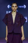 Buy_Pankaj & Nidhi_Purple Crepe Applique, Beads Open Neck, Raisin Embroidered Jacket _Online_at_Aza_Fashions