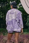 Shop_Pankaj & Nidhi_Purple Organza Embroidery Floral Applique Embellished Shirt And Shorts Set _at_Aza_Fashions