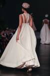 Shop_Rohit Bal_Ivory Cotton Embroidery Halter Neck Resham Floral Anarkali And Churidar _at_Aza_Fashions