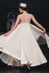 Shop_Rohit Bal_Ivory Net, Cotton Embroidery Sweetheart Neck Floral Anarkali And Churidar _at_Aza_Fashions