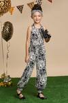 Buy_LIL DRAMA_Black Cotton, Poplin Leopard Gaze Print Jumpsuit And Hairband _at_Aza_Fashions