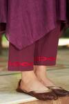 Buy_Vaayu_Purple Muslin Embroidery Round Neck Kurta Set With Pant _Online_at_Aza_Fashions