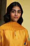 Shop_Vaayu_Yellow Muslin Cotton Embroidered Floral Applique Round Keyhole Kurta Pant Set _Online_at_Aza_Fashions