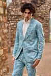 Buy_Dash and Dot_Blue 68% Cotton Woven Jacquard Blazer And Pant Set 