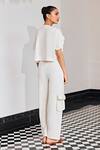 Shop_KAY KAY_Off White Interlock Round Ruffled Top And Pant Set _at_Aza_Fashions