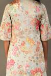 RI.Ritu Kumar_Green Kurta And Pant Shell 100% Silk Print Wild Flower Round Neck Mint Set _at_Aza_Fashions