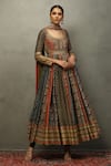 Buy_RI.Ritu Kumar_Green Kurta Silk Dupion Print Paisley Round And Aari Embroidered Anarkali Set _at_Aza_Fashions