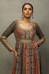 Shop_RI.Ritu Kumar_Green Kurta Silk Dupion Print Paisley Round And Aari Embroidered Anarkali Set _Online_at_Aza_Fashions