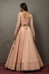 Shop_RI.Ritu Kumar_Pink Silk, Polyester Sequins, Embroidery Scoop Geometric Thread Lehenga Set _at_Aza_Fashions