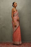 Buy_RI.Ritu Kumar_Multi Color Silk, Viscose Embroidery Round Neck Floral Paisley Print Saree _Online_at_Aza_Fashions