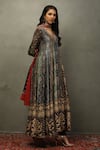 Buy_RI.Ritu Kumar_Green Kurta Shell 100% And Lining 100% Woven Floral Anarkali Set _Online_at_Aza_Fashions