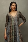 Shop_RI.Ritu Kumar_Green Kurta Shell 100% And Lining 100% Woven Floral Anarkali Set _Online_at_Aza_Fashions