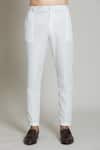 Buy_Arihant Rai Sinha_White Silk, Jacquard Chevron Woven Sherwani Set 