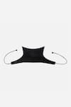 Buy_Econock Studio_Black Leather Applique Off-shoulder And White Monochromatic Corset Top _Online_at_Aza_Fashions