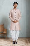 Buy Arihant Rai Sinha White Jacquard Embroidery Checkered Woven Sherwani Set at Aza Fashions Buy_Arihant Rai Sinha_White Jacquard Embroidery Checkered Woven Sherwani Set _at_Aza_Fashions