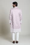 Shop_Arihant Rai Sinha_White , Satin Sequins, Embroidery Pink Sherwani Set _at_Aza_Fashions
