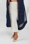 Buy_SHE'LL_Blue Denim Lapel Collar Jacket And Fringed Skirt Set _Online_at_Aza_Fashions