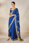 Buy_Masaba_Blue Salwar And Jacket Heavy Raw Silk Neel Bahar Pre-stitched Saree Set With _Online